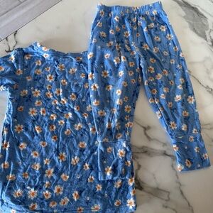 Posh Peanut Blue Daisy Kids Pajama Set